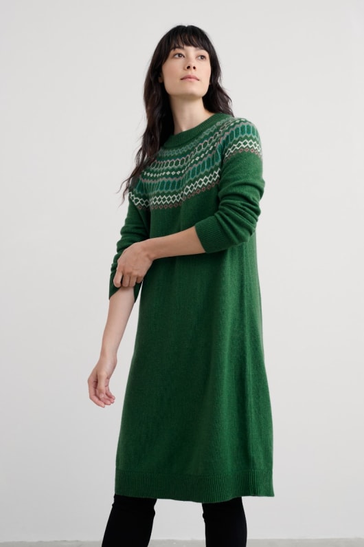 oiseau anneau de robe en tricot fair isle