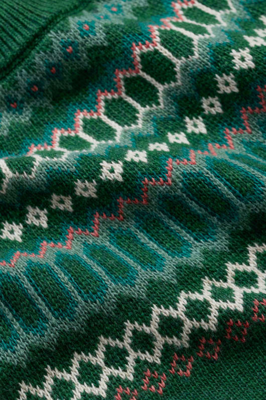 oiseau anneau de robe en tricot fair isle