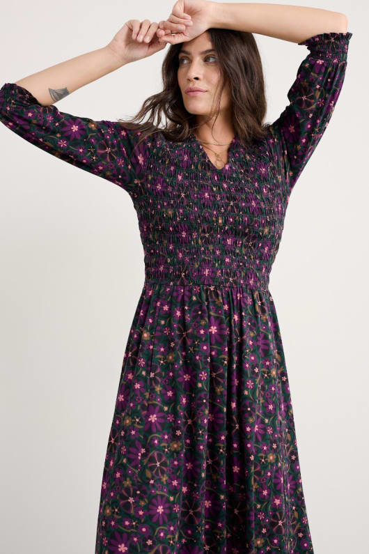 mer son maillot de v-cou robe midi