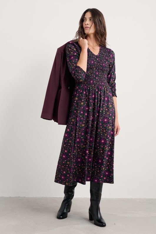 mer son maillot de v-cou robe midi