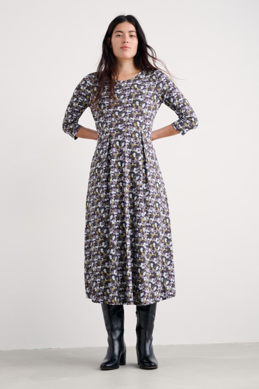 veronica midi robe en gots-coton biologique certifié jersey