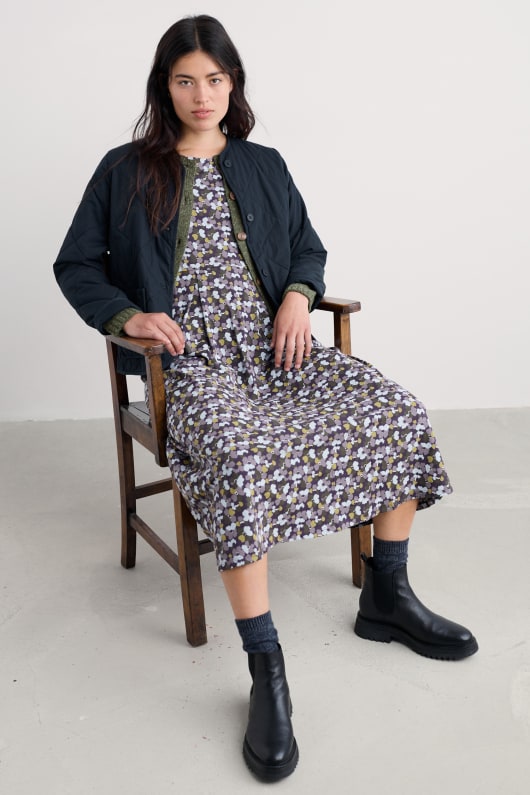 veronica midi robe en gots-coton biologique certifié jersey