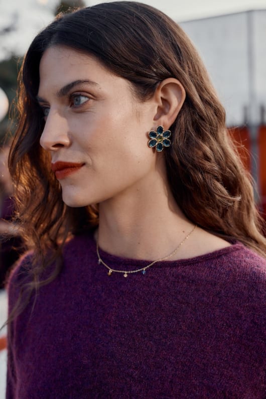 facettes de blooms de boucles doreilles