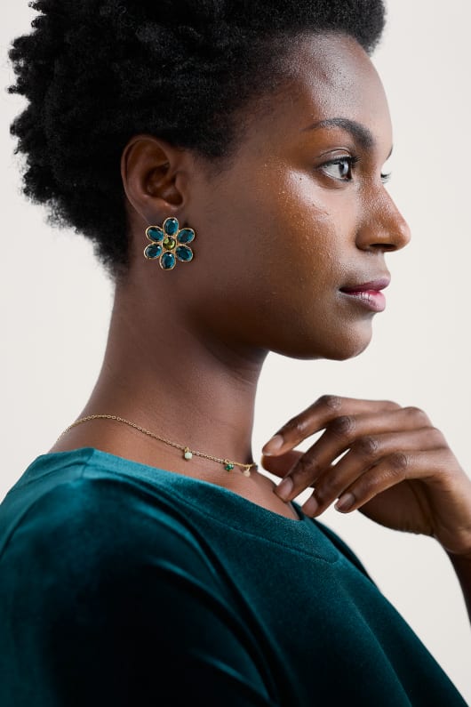 facettes de blooms de boucles doreilles