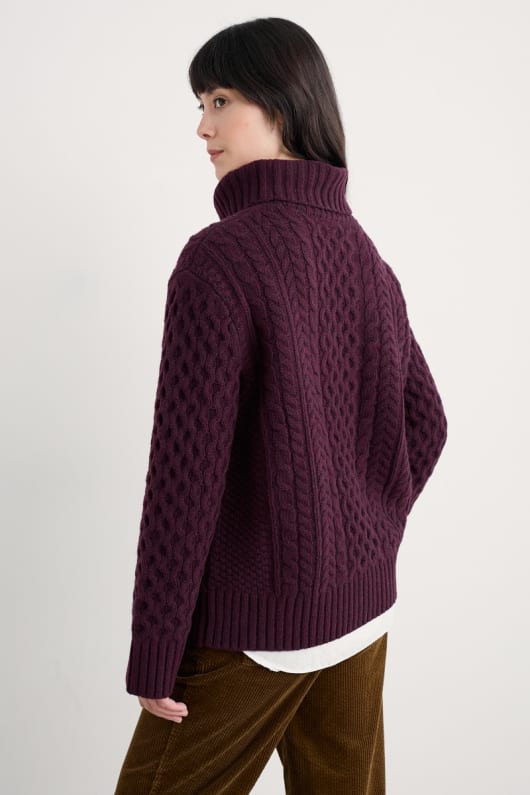 forêt de pins cable knit pull mérinos