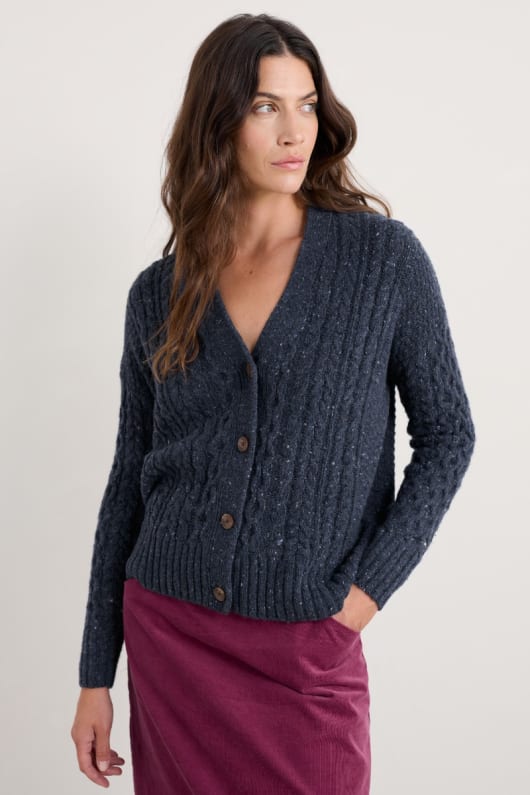 newlyn cardigan faite avec de la laine de mérinos