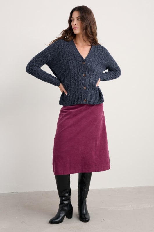 newlyn cardigan faite avec de la laine de mérinos