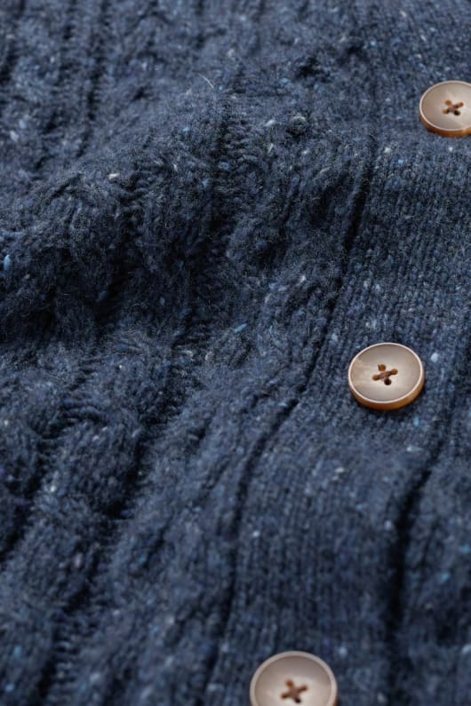 newlyn cardigan faite avec de la laine de mérinos