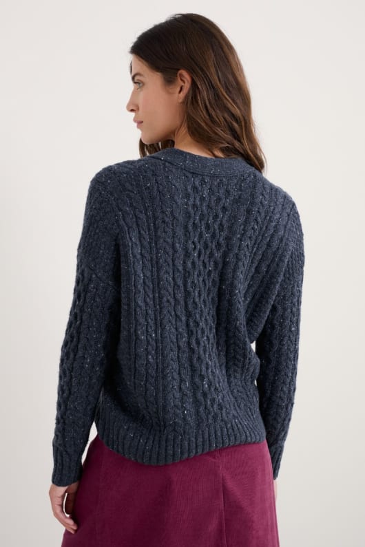 newlyn cardigan faite avec de la laine de mérinos
