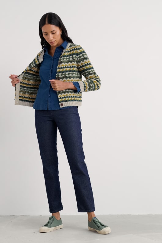 dawson choisir de la laine mérinos mélange de fair isle cardigan
