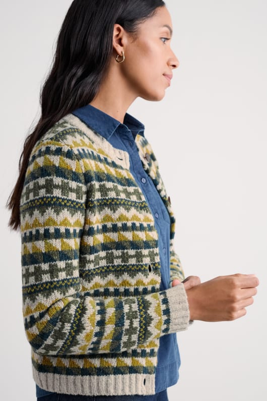 dawson choisir de la laine mérinos mélange de fair isle cardigan