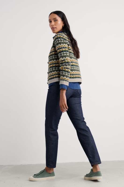 dawson choisir de la laine mérinos mélange de fair isle cardigan