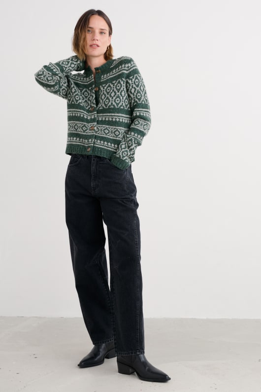 castwork cardigan en tricot fair isle