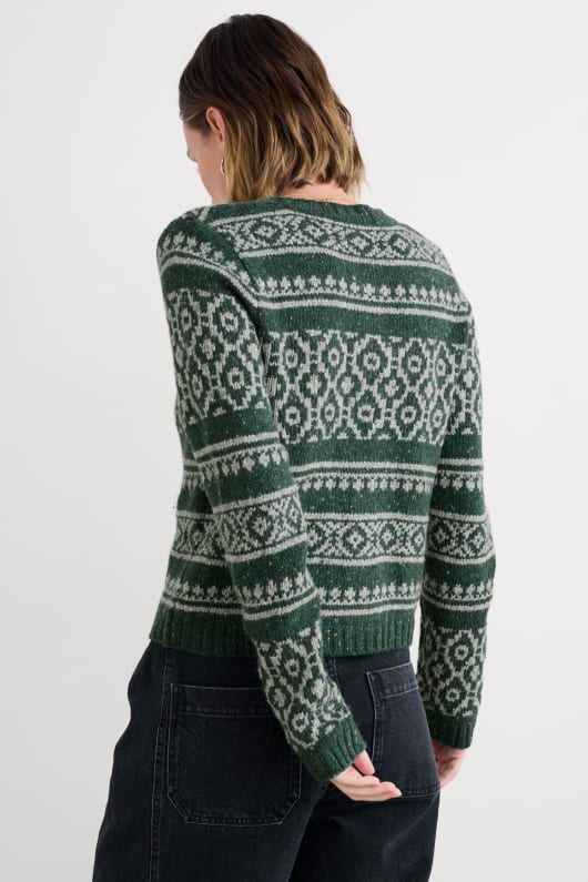 castwork cardigan en tricot fair isle