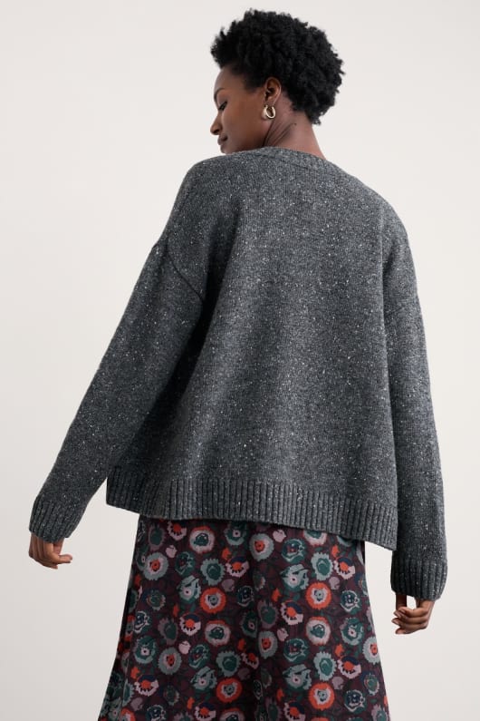 le port des sables chunky crew neck cardigan