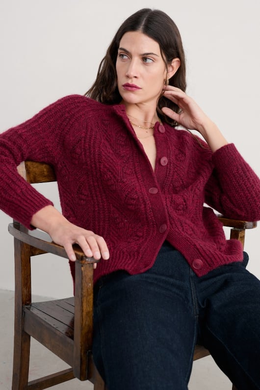 sable de chardon mohair mélange de cardigan