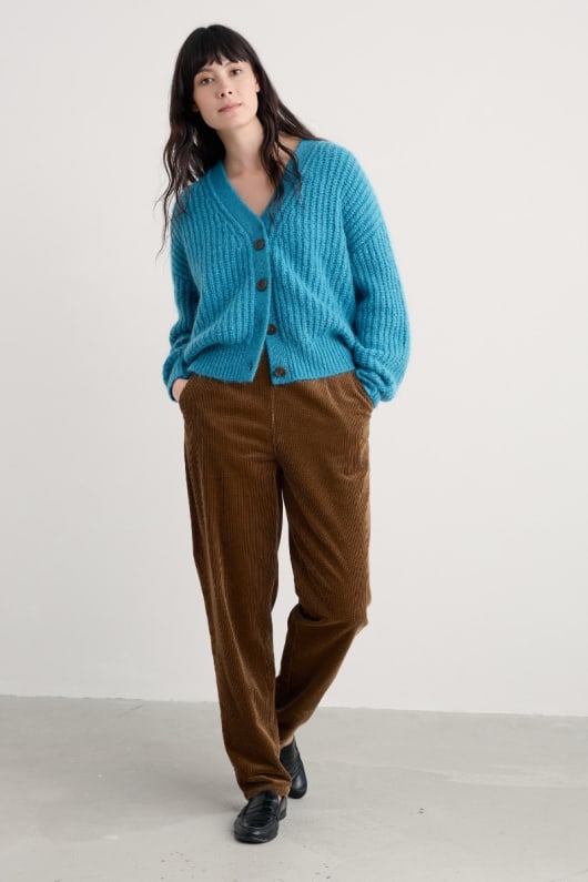 touche v-cou cardigan en mohair