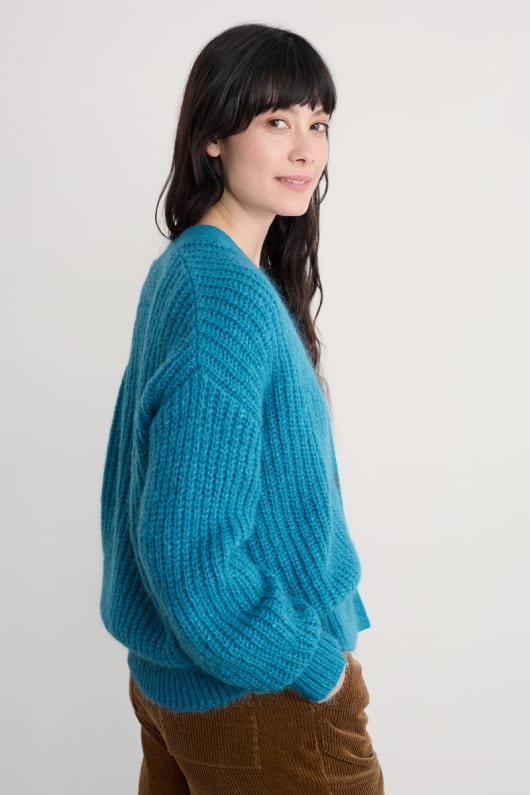 touche v-cou cardigan en mohair