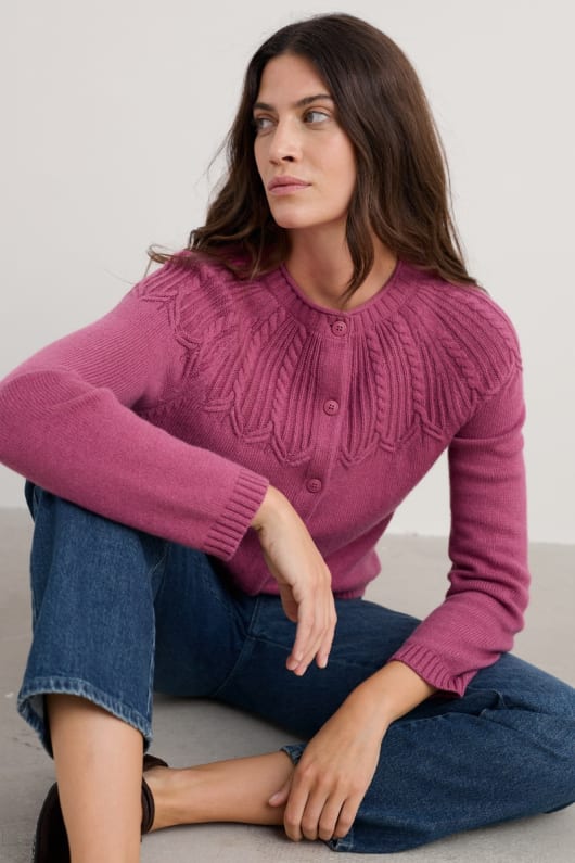 le sable de la chanson câble cardigan en maille