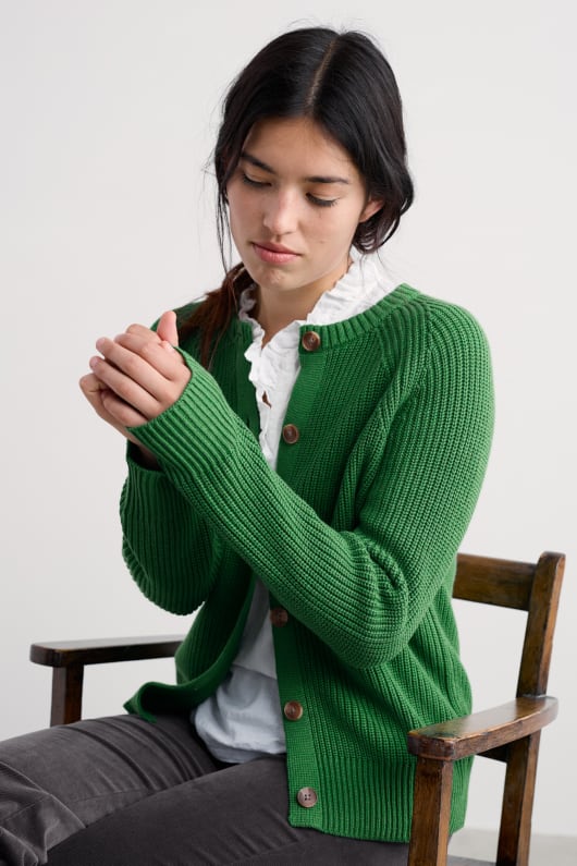 les potiers prairie coton biologique tricoté cardigan