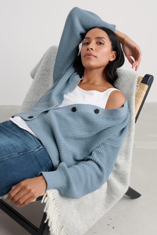 remontage du ruisseau coton bio tricot cardigan