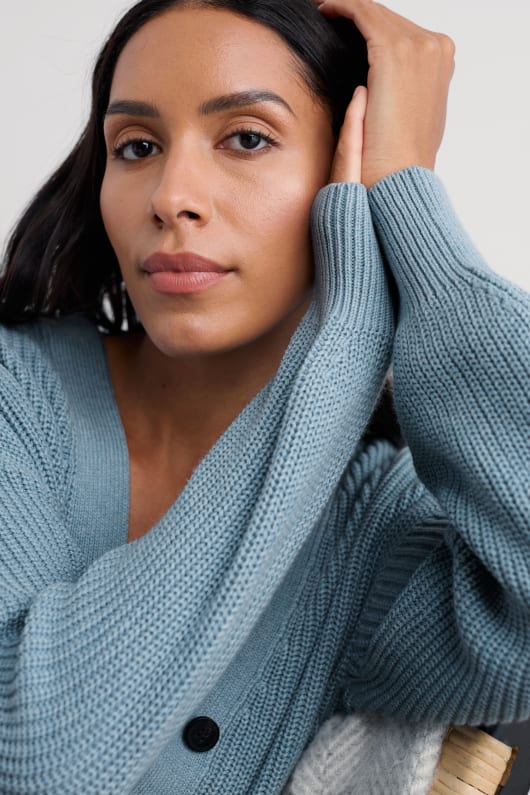 remontage du ruisseau coton bio tricot cardigan