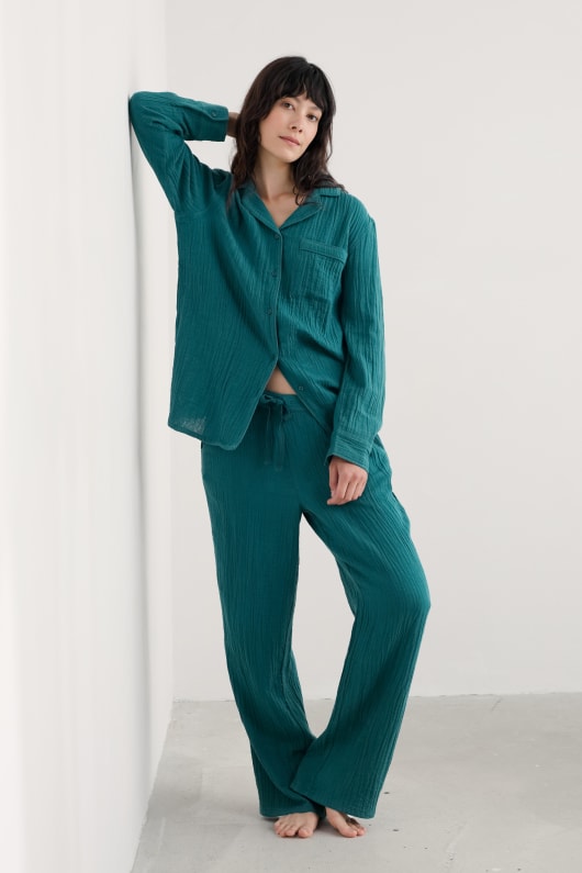 calme marées pyjama avec coton biologique certifié gots