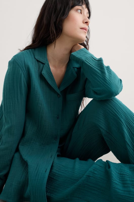 calme marées pyjama avec coton biologique certifié gots