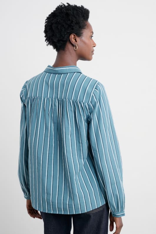 spirale de vol chemise rayée en gots-coton biologique certifié