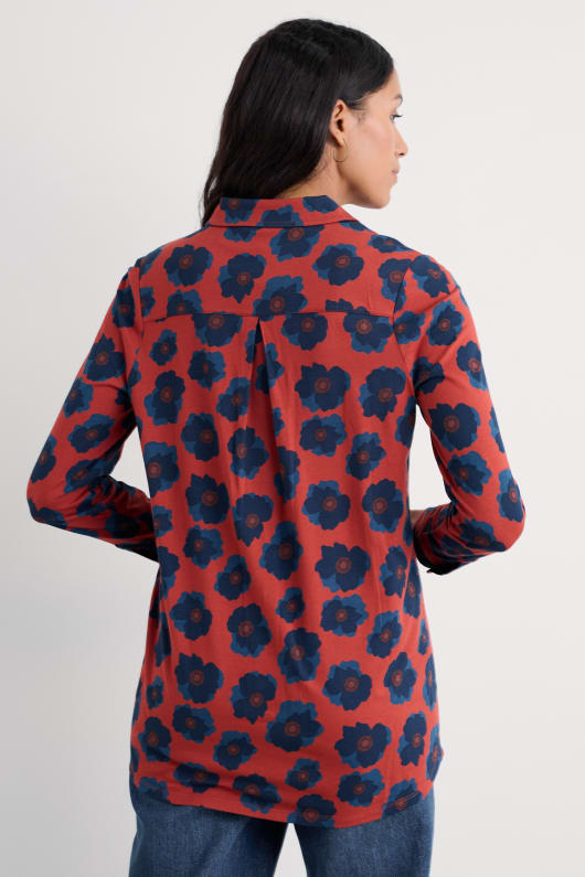 colombe plante jersey bouton-par le biais de la tunique