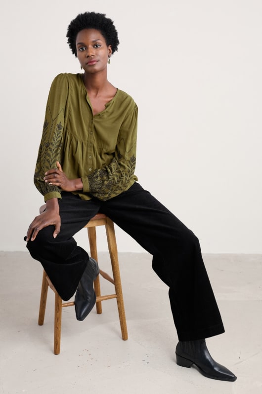 haut bois blouson t-shirt À manches