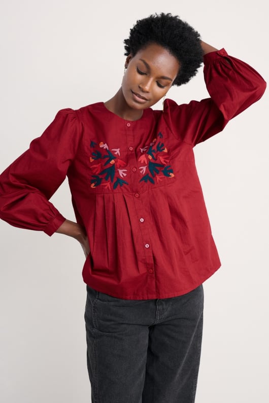 thornapple chemise brodée en gots-coton biologique certifié