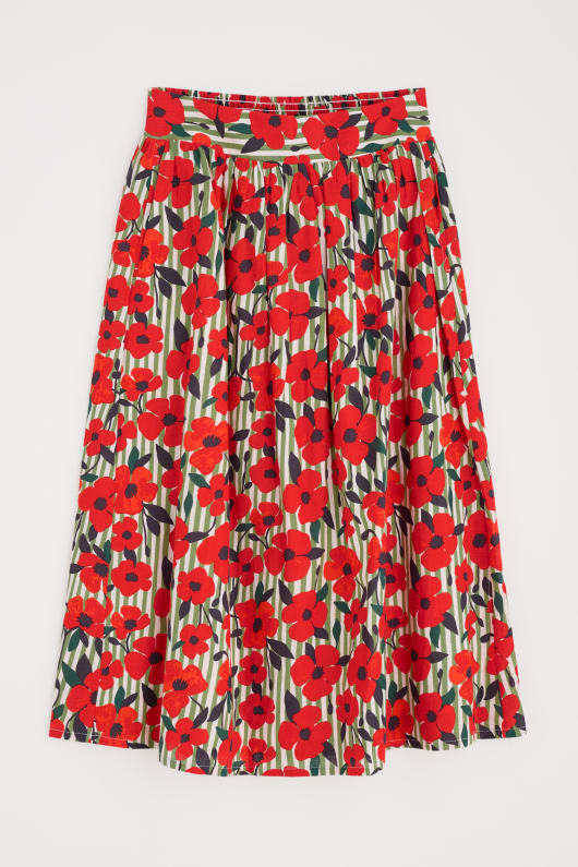 mevagissey midi jupe en coton bio