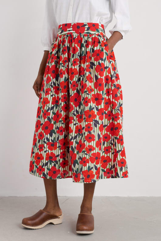 mevagissey midi jupe en coton bio