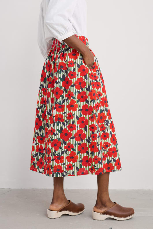 mevagissey midi jupe en coton bio
