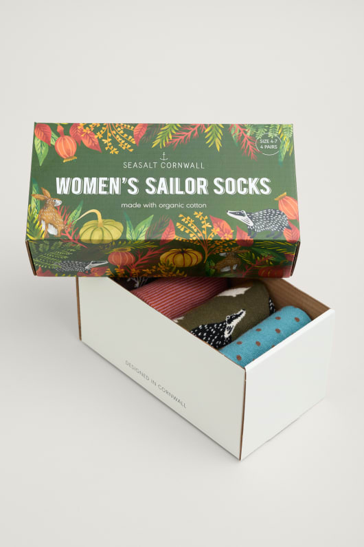 boîte-cadeau de 4 de la faune modèle femmes de marin chaussettes