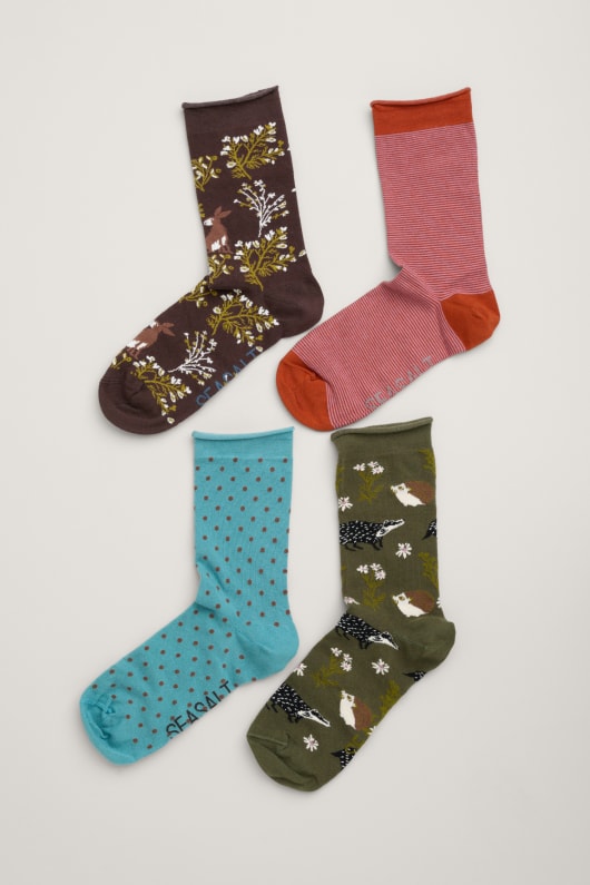 boîte-cadeau de 4 de la faune modèle femmes de marin chaussettes