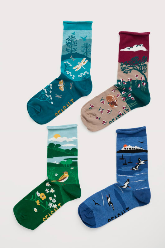 boîte-cadeau de 4 femmes pittoresque arty chaussettes