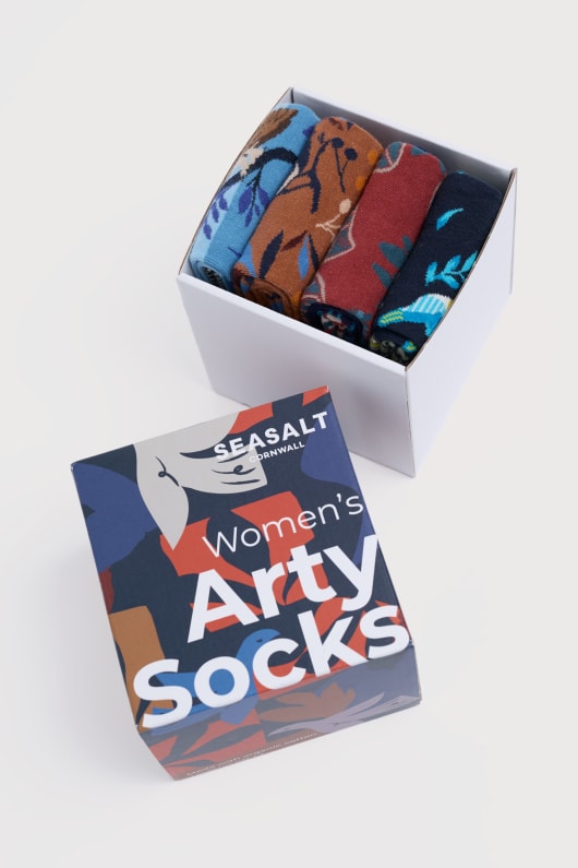 boîte-cadeau de 4 femmes arty oiseau chaussettes
