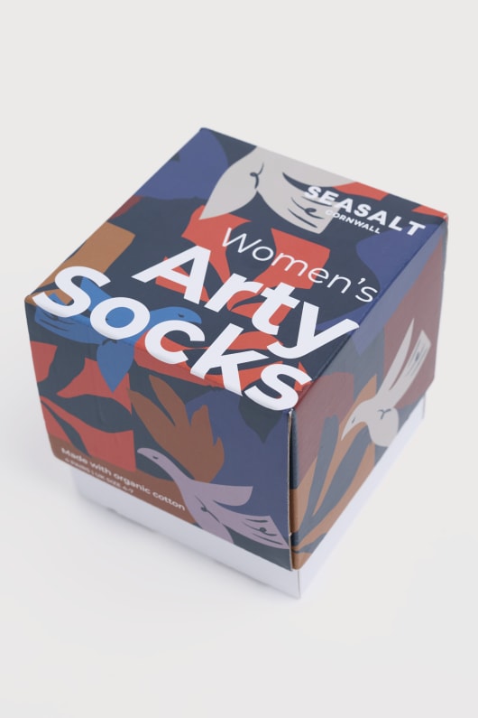 boîte-cadeau de 4 femmes arty oiseau chaussettes