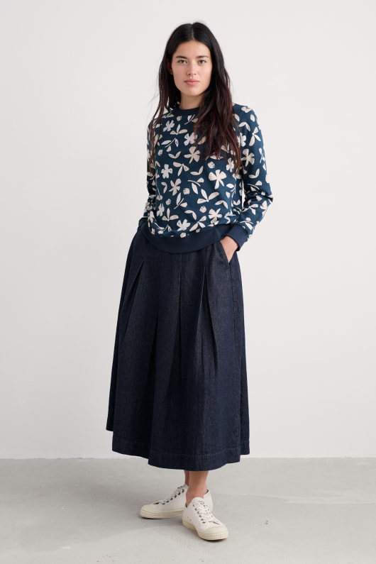 lumineux vague imprimé sweat-shirt en coton bio