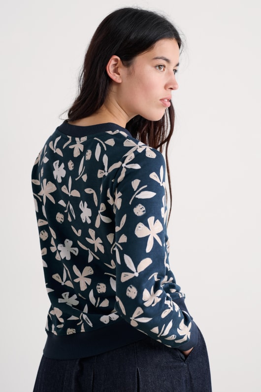 lumineux vague imprimé sweat-shirt en coton bio