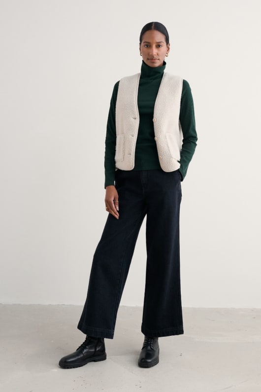 hazel haut de la nervure dans gots-coton biologique certifié jersey