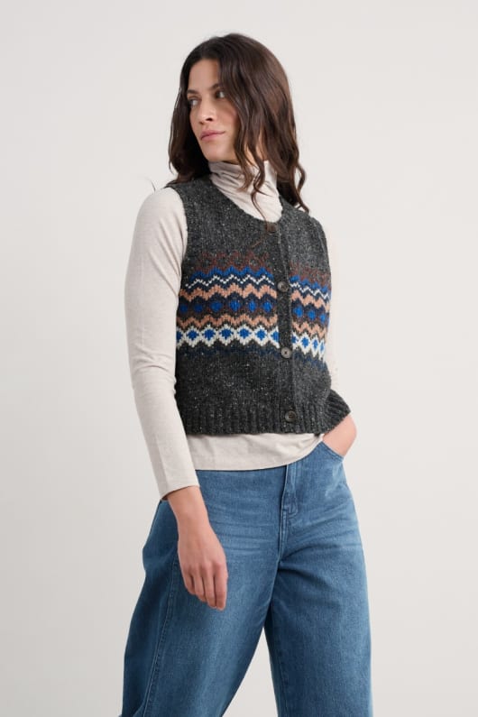 lumière dorée gilet tricoté