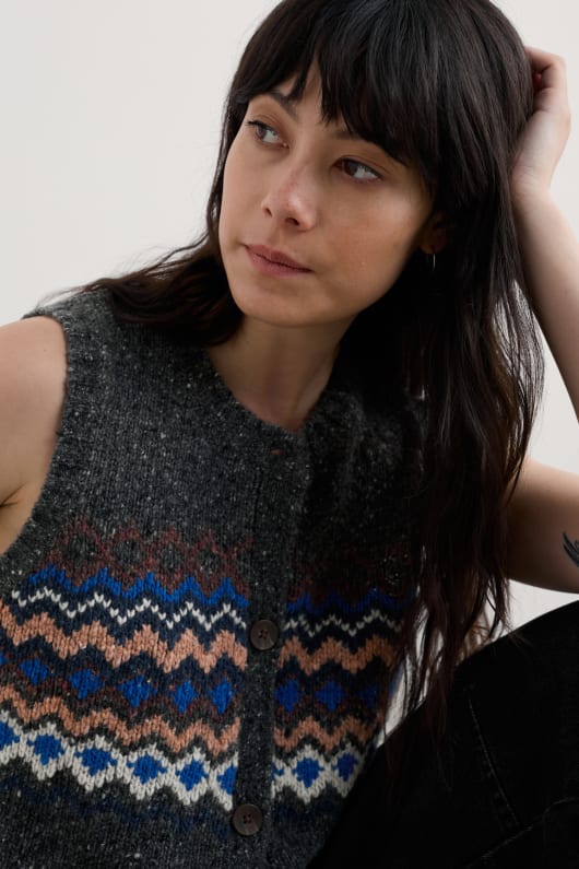lumière dorée gilet tricoté