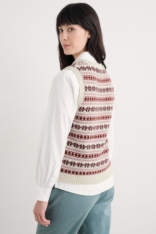 citron porche de fair isle gilet tricoté