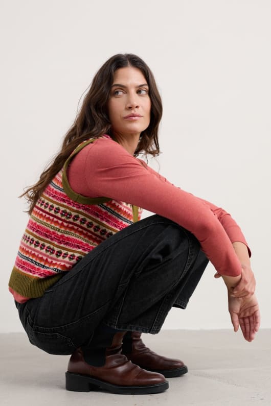 percella cove laine mérinos gilet gilet