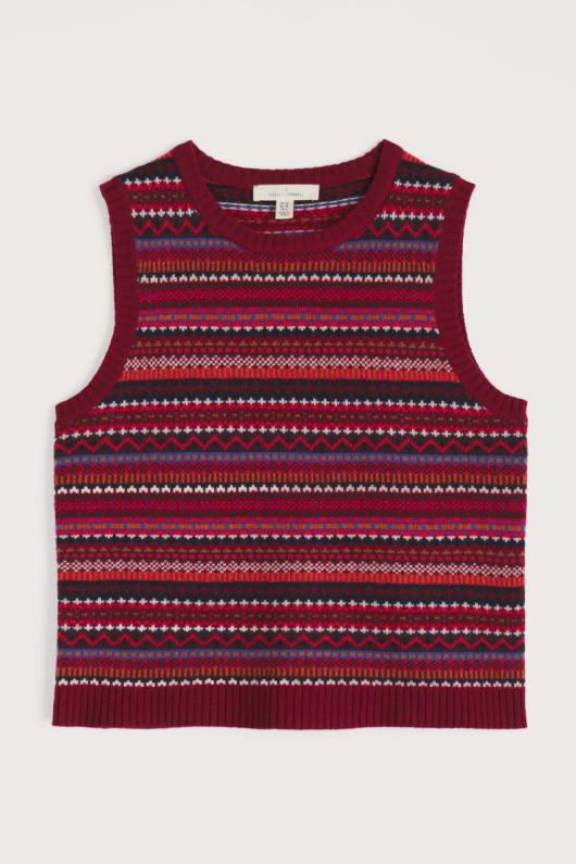 percella cove fair isle gilet tricoté