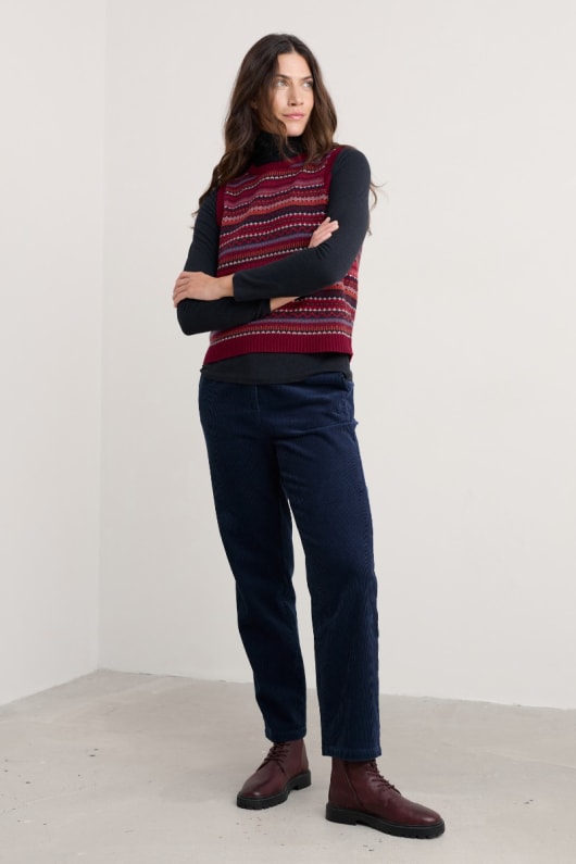 percella cove fair isle gilet tricoté
