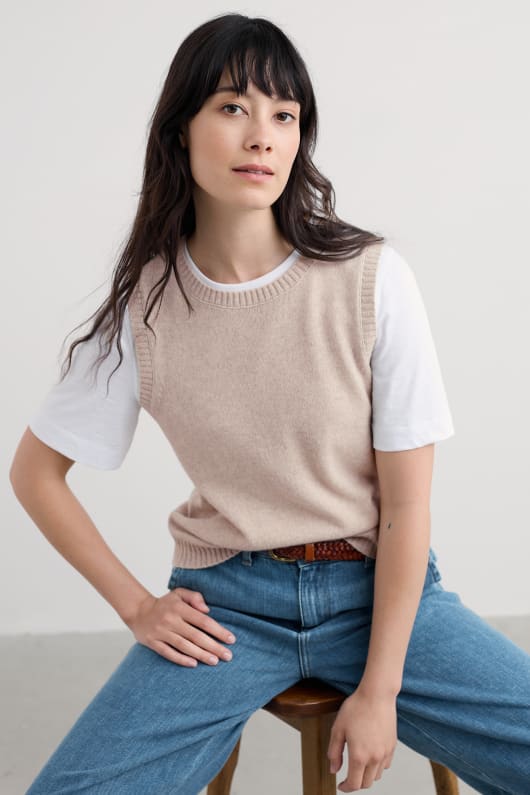 est vue gilet tricoté